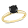 1-1/2 ct Black Diamond Solitaire Engagement Ring in 10K Yellow Gold