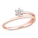 Diamond Accent Floral Promise Ring in 18K Rose Gold Over Sterling Silver