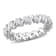 1 CT DEW Created Moissanite Eternity Band in Sterling Silver