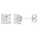 2 3/5 CT TGW Square Created White Sapphire Stud Earrings in Sterling Silver
