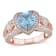 2 CT TGW Sky Blue Topaz and 1/10 CT TW Diamond Heart Ring in Rose Plated
Sterling Silver