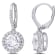 5/12ctw Created White Sapphire and 1/10ctw Diamond Halo Drop Earrings in
Sterling Silver