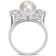 8.5-9MM Freshwater Cultured Pearl and Created White Sapphire Pearl Ring
in Sterling Silver
