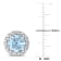 4 3/4 CT TGW Sky Blue Topaz Halo Earrings in Sterling Silver
