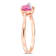 1 CT TGW Created Pink Sapphire and Diamond Accent Heart Swirl Ring in
Rose Plated Sterling Silver