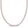 33 CT TGW Created White Sapphire Tennis Necklace in Rose Plated Sterling Silver