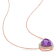 3 1/4 CT TGW Amethyst and 1/5 CT TW Diamond Halo Heart Necklace in Rose
Plated Sterling Silver