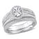 1/3 CT TW Diamond Oval Bridal Ring Set in Sterling Silver