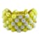 Shambhala Cuff Bracelet on Yellow Cotton Cord with Yellow Agate and
White Cubic Zirconia Beads