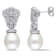 9-9.5MM Freshwater Cultured Pearl With Created Sapphire Drop Earrings in
Sterling Silver