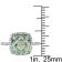 4 CT TGW Green Quartz and 1/10 CT TW Diamond Halo Ring in Sterling Silver