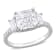 3 1/5 CT TGW Created Moissanite 3-Stone Ring in Sterling Silver
