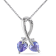 4/5 CT TGW Tanzanite and Diamond Accent Double Heart Pendant with Chain
in Sterling Silver