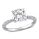 2 CT DEW Created Moissanite and 1/10 CT TW Diamond Engagement Ring in
14K White Gold