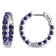4 1/3 CT TGW Created Blue Sapphire Inside Outside Hoop Earrings in
Sterling Silver
