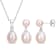 5.5-8.5MM Pink Freshwater Cultured Pearl Earrings & Pendant Set in
Sterling Silver