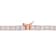 33 CT TGW Created White Sapphire Tennis Necklace in Rose Plated Sterling Silver