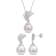 11-12MM Freshwater Cultured Pearl & 1/10 CT TW Diamond Earrings and
Necklace Set in Sterling Silver