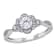 5/8 CT TGW Created White Sapphire and 1/10 CT TW Diamond Vintage Floral
Ring in Sterling Silver