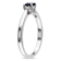 1/3 CT TGW Created Blue Sapphire and Diamond Accent Ring in Sterling Silver
