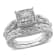 1/5 CT TW Diamond Cushion Shape Filigree Bridal Set in Sterling Silver