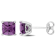 2 CT TGW Square Simulated Alexandrite Stud Earrings in Sterling Silver