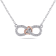 1/10 CT TW Diamond Infinity Heart Necklace in 2-Tone Pink and White
Sterling Silver