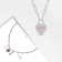 1 3/8 CT TGW Morganite and Created White Sapphire Double Halo Heart Lock
Necklace in Sterling Silver