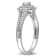 1/5 CT TW Diamond Double Halo Split Shank Engagement Ring in Sterling Silver