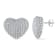 1 1/2 CT TW Pave Diamond Heart Stud Earrings in 14k White Gold