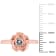 Rose Plated over Sterling Silver 1/3ctw Created Sapphire Floral Ring