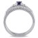 1/3 CTW Created Blue and Created White Sapphire with Diamond Accent Ring
Set in Sterling Silver