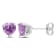 1 1/10 CT TGW Heart Shape Amethyst Stud Earrings in Sterling Silver