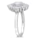 2 3/8 CT TGW Created White Sapphire Floral Ring in Sterling Silver