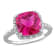 5 3/4 CT TGW Created Pink Sapphire and 1/10 CT TW Diamond Halo Ring in
Sterling Silver