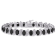 14 7/8 CT TGW Black Sapphire and Diamond Accent S-Link Bracelet in
Sterling Silver