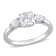 1 2/5 CT TGW Created Moissanite 3-Stone Ring in Sterling Silver