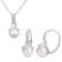 8-8.5MM Freshwater Cultured Pearl and 1/10 CT TW Diamond Pendant &
Earrings Set in Sterling Silver