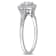 3/8 CT TGW Aquamarine and 1/7 CT TW Diamond Halo Ring in Sterling Silver