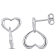 Double Heart Drop Earrings in Sterling Silver