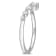3/8 CT TGW Lab Grown Diamond Chevron Ring in Platinum Plated Sterling Silver