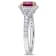 7/8 CT TGW Ruby and 1/2 CT TW Diamond Halo Ring in 14K White Gold