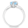 1 CT TGW Sky Blue Topaz and Diamond Accent Heart Wrap Ring in Sterling Silver