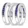 3-Pcs Set of 2 1/4 CT TGW Created Blue and White Sapphire Anniversary
Band in Sterling Silver