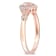 5/8 CT TGW Morganite, White Topaz and Diamond Accent Heart Ring in Rose
Plated Sterling Silver