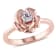Rose Plated over Sterling Silver 1/3ctw Created Sapphire Floral Ring