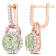 4 3/8 CT TGW Green Quartz and White Topaz Halo Charm Earrings in Rose
Plated Sterling Silver