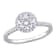 1 1/4 CT DEW Created Moissanite Halo Ring in Sterling Silver