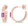 2/5 CT TGW Emerald Cut Amethyst  Link  Earrings in 14K Rose Gold