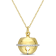 Diamond Accent Lock Charm with Chain in Yellow Plated Sterling Silver